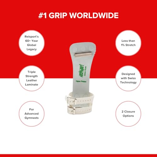 Reisport Protec High Bar Gymnastics Grips for Men - Triple Strength Leather Hand Grips for Gymnastics Bars - Gymnastics Equipment & Accessories for Advanced Gymnasts - Image 2