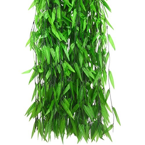 Beebel 50 Strands Artificial Vine Fake Leaves Silk Willow Rattan Wicker Twig for Jungle Party Supplies - Image 1