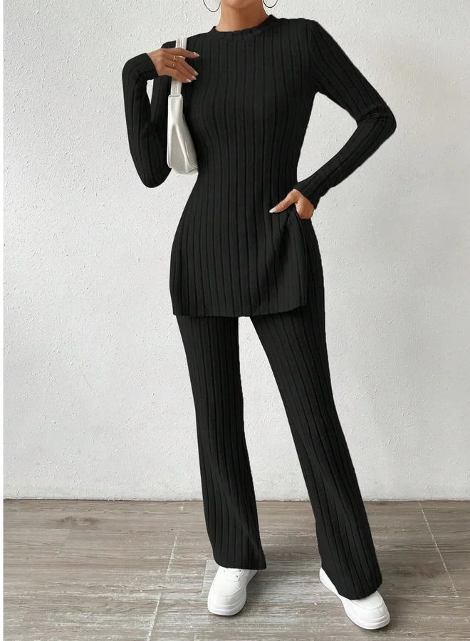 تايك تو طقم منسق من بلوزة محبوك ومزخرف وبنطال