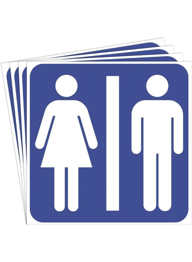 BPA® Men and Women Restroom/Toilet Sign Self Adhesive Peel and Stick Vinyl Sticker 3.94 x 3.94 inches Pack of 4 Pcs - Image 3