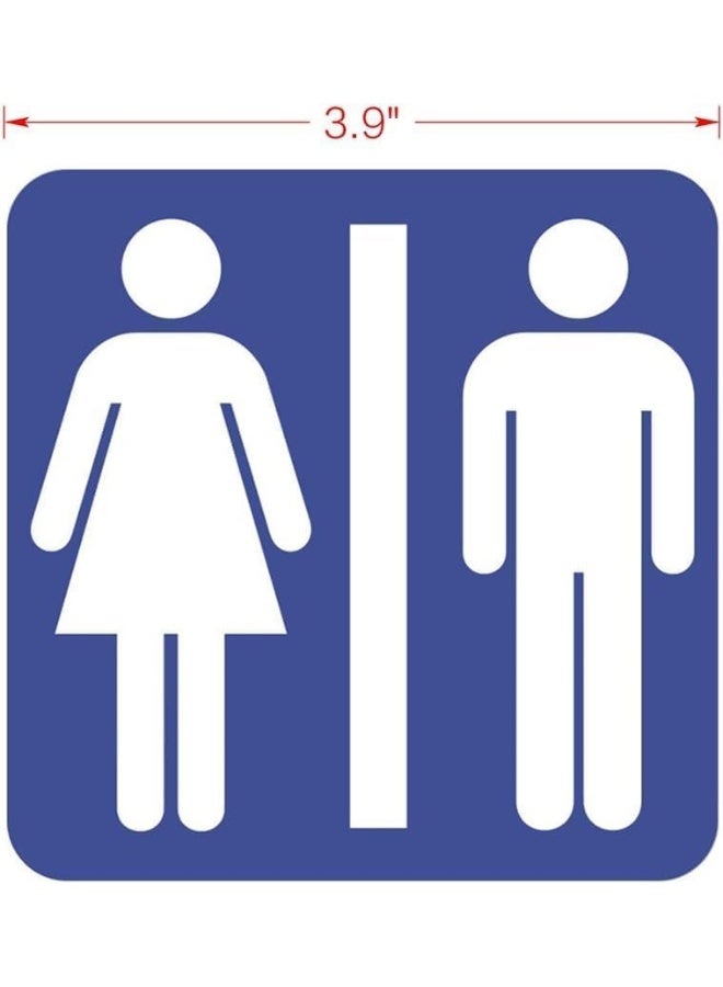 BPA® Men and Women Restroom/Toilet Sign Self Adhesive Peel and Stick Vinyl Sticker 3.94 x 3.94 inches Pack of 4 Pcs - Image 4