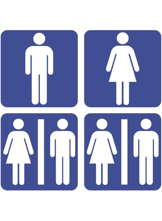 BPA® Men and Women Restroom/Toilet Sign Self Adhesive Peel and Stick Vinyl Sticker 3.94 x 3.94 inches Pack of 4 Pcs - Image 1