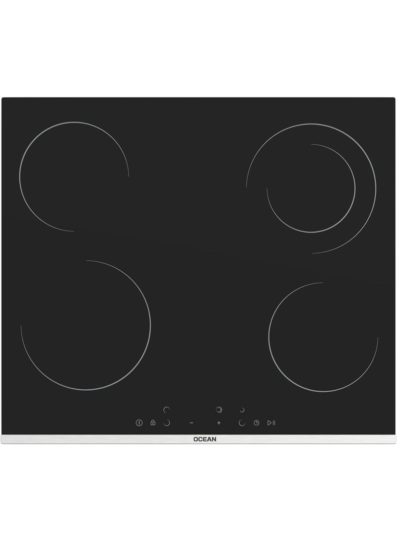 Ocean Built-in Ocean Hob, 4 Burners, Electric, Touch Control, Ceramic, 60 cm, Black - OHVR 64 NH TC - Image 1