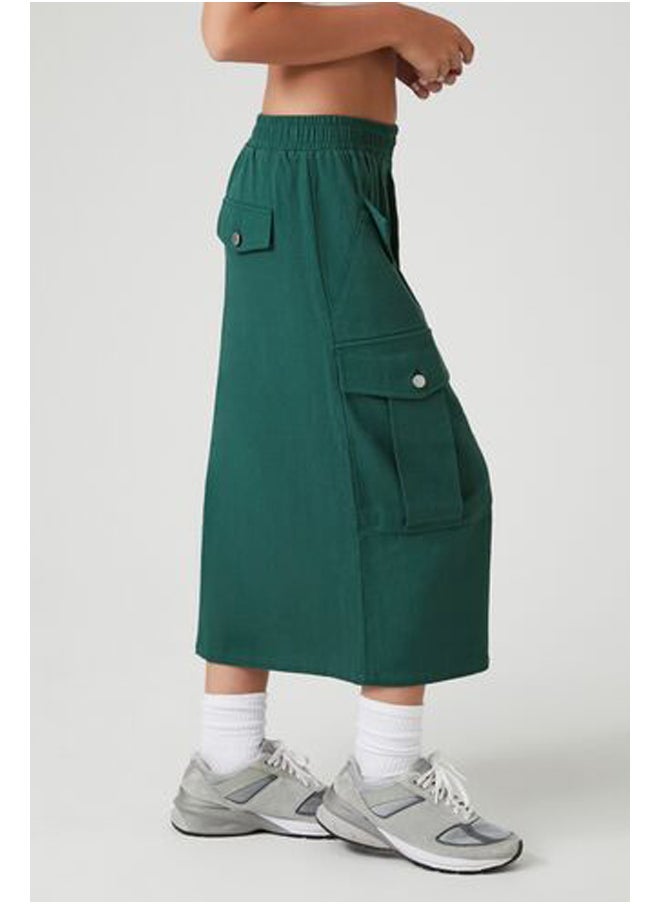 FOREVER 21 Zip-Front Cargo Midi Skirt  - Image 3