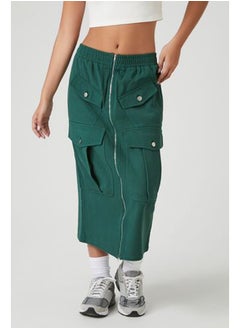 FOREVER 21 Zip-Front Cargo Midi Skirt  - Image 2