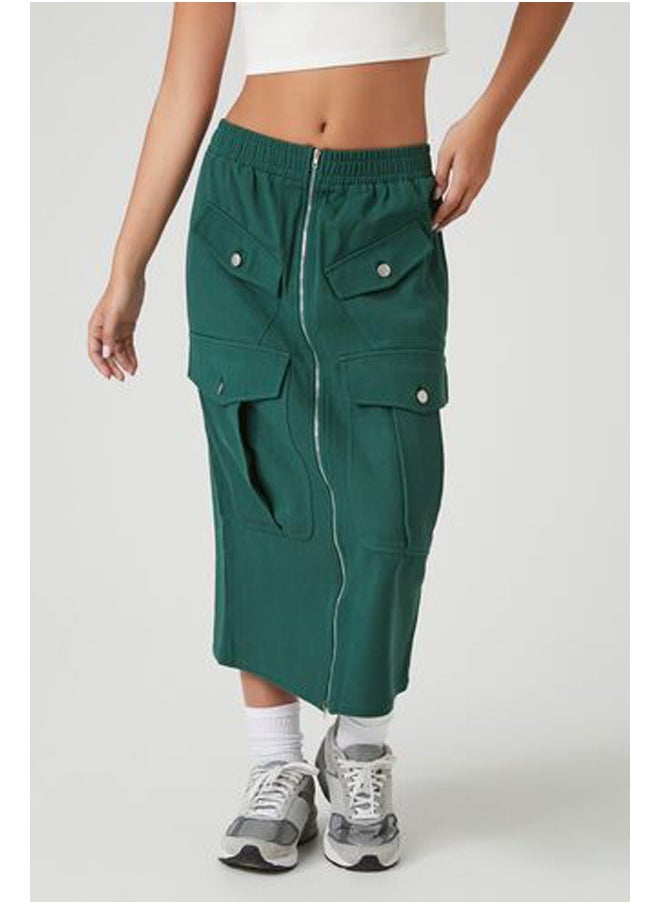 FOREVER 21 Zip-Front Cargo Midi Skirt  - Image 2