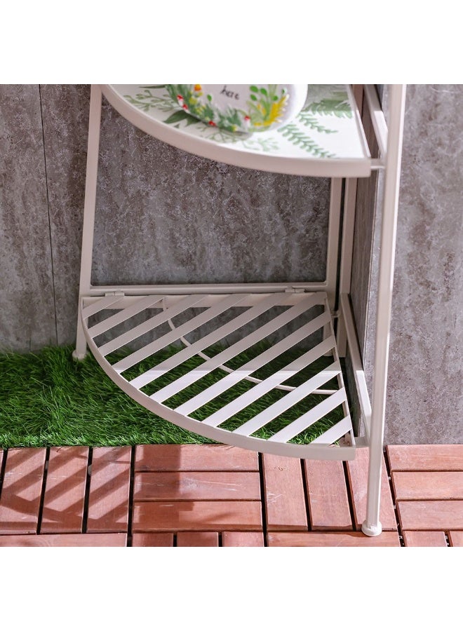 DANUBE HOME 4-Tier Corner Shelf for Plants or Décor – Space-Saving Outdoor & Indoor Storage Rack for Balcony, Garden or Bathroom – Durable Metal Frame with Compact Stylish Design - Image 3