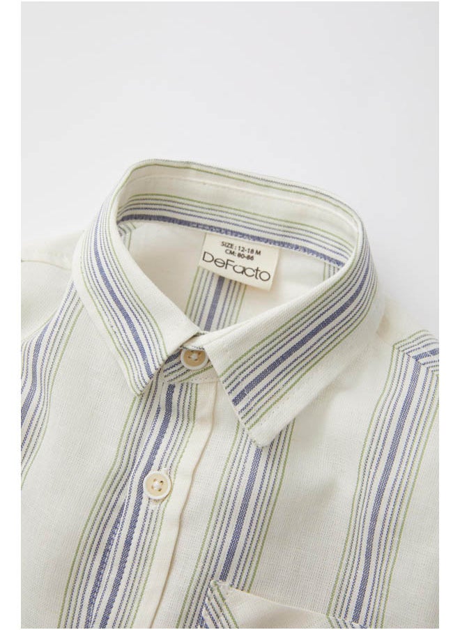 DeFacto - Babyboy Regular Fit Shirt Neck Woven Long Sleeve Shirt - Image 1