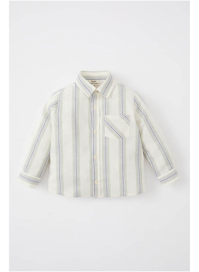 DeFacto - Babyboy Regular Fit Shirt Neck Woven Long Sleeve Shirt - Image 1