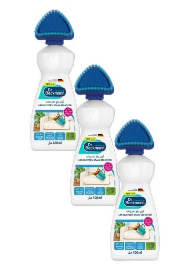 Dr. Beckmann upholstery Stain Remover Cleaner with Built-In Brush – Removes Food, Coffee, Juice & Pet Stains – Suitable for Sofas, Car Seats, Carpets & Fabric Surfaces. 400ml (Pack of 3) - Image 1