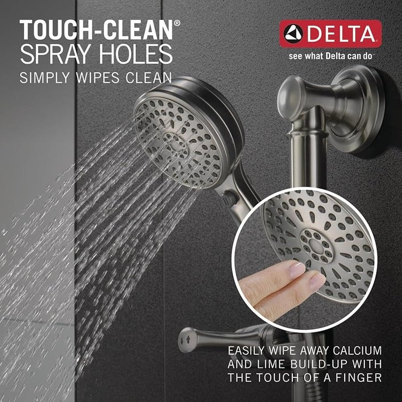 Delta Faucet 9-Spray ADA-Compliant Slide Bar Hand Held Shower with Hose, Stainless 51900-SS - Image 4