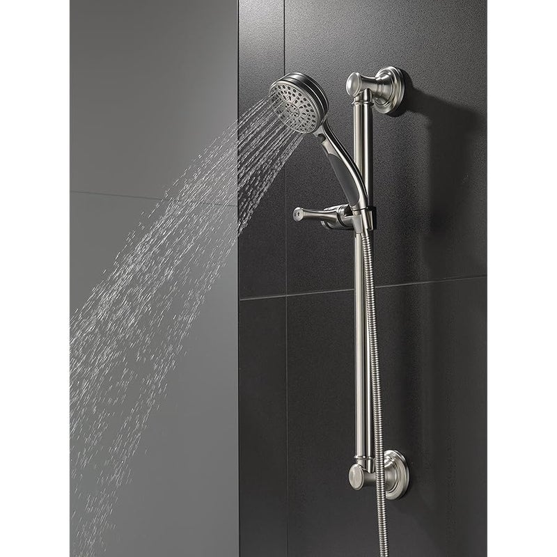 Delta Faucet 9-Spray ADA-Compliant Slide Bar Hand Held Shower with Hose, Stainless 51900-SS - Image 2