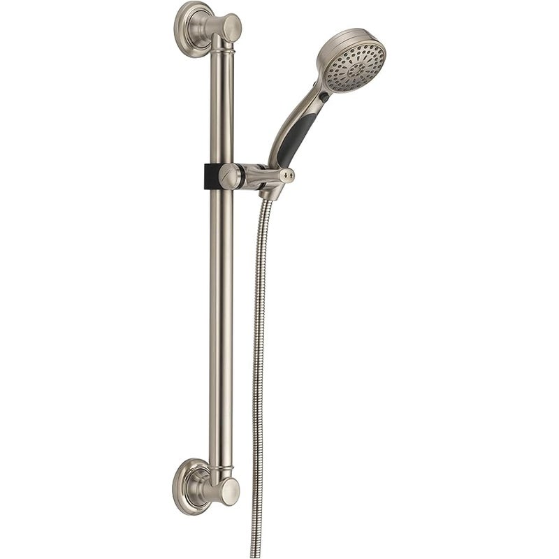 Delta Faucet 9-Spray ADA-Compliant Slide Bar Hand Held Shower with Hose, Stainless 51900-SS - Image 1