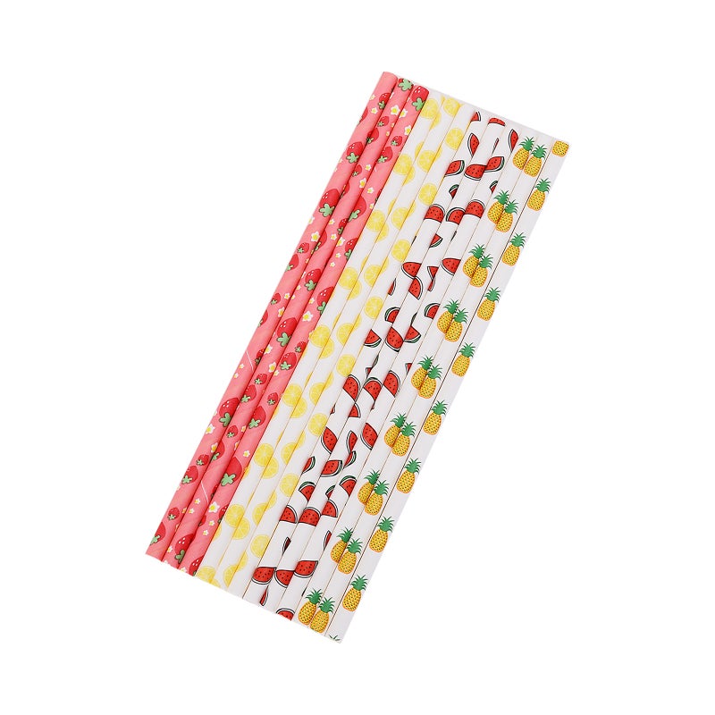 Disposable Drinking Straws 100pcs Thick Sturdy Good-Quality Paper Straws - Gorgeous Color Unique Fashionable Shape for Home Party Celebrations Bars Cafes - Image 1