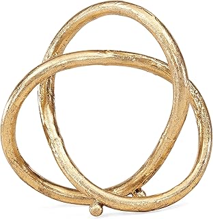Danya B Danya B . Gold Eternal Loop Metal Art Abstract Sculpture. This Unique Accent Piece Symbolizes an Unending Cycle of  - Image 1