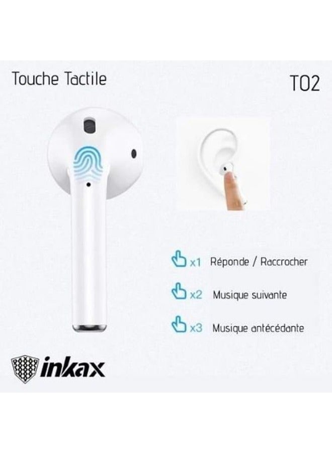 Inkax TWS Wireless Bluetooth Headphone, BT 5.0 Touch Control Earphones with Portable Charging Box for iPhone Huawei Xiaomi Sasung - Image 2