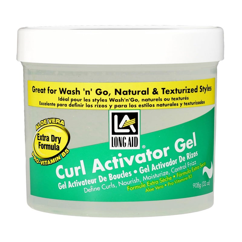Ampro Long-Aid Activator Gel - Enriched with Aloe Vera, Protein, and Vitamin B Complex - Brings Essential Moisture to Strands - Defines Your Natural Curls - Extra Dry - 32 oz
