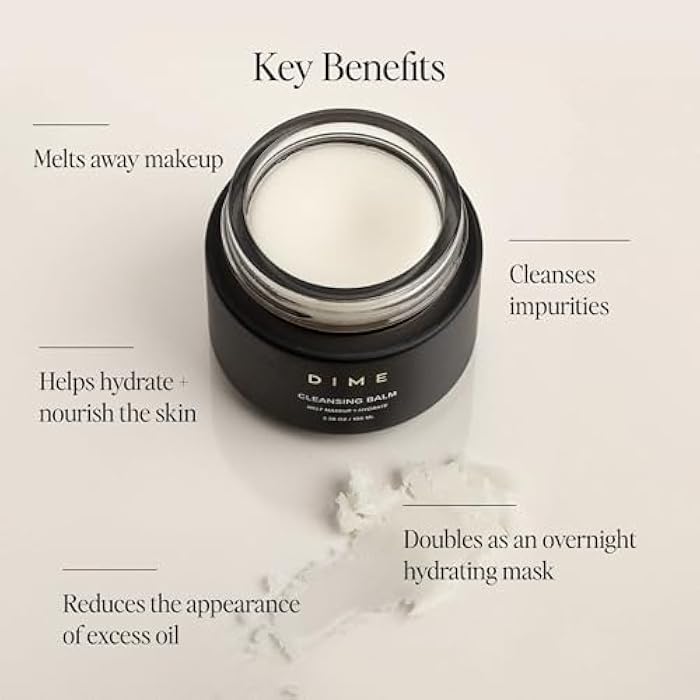 DIME Beauty Cleansing Balm, Oil Makeup Remover and Face Cleanser, Hydrating Eye Makeup Remover with Squalane, 3.38 oz / 100 ml - Image 3