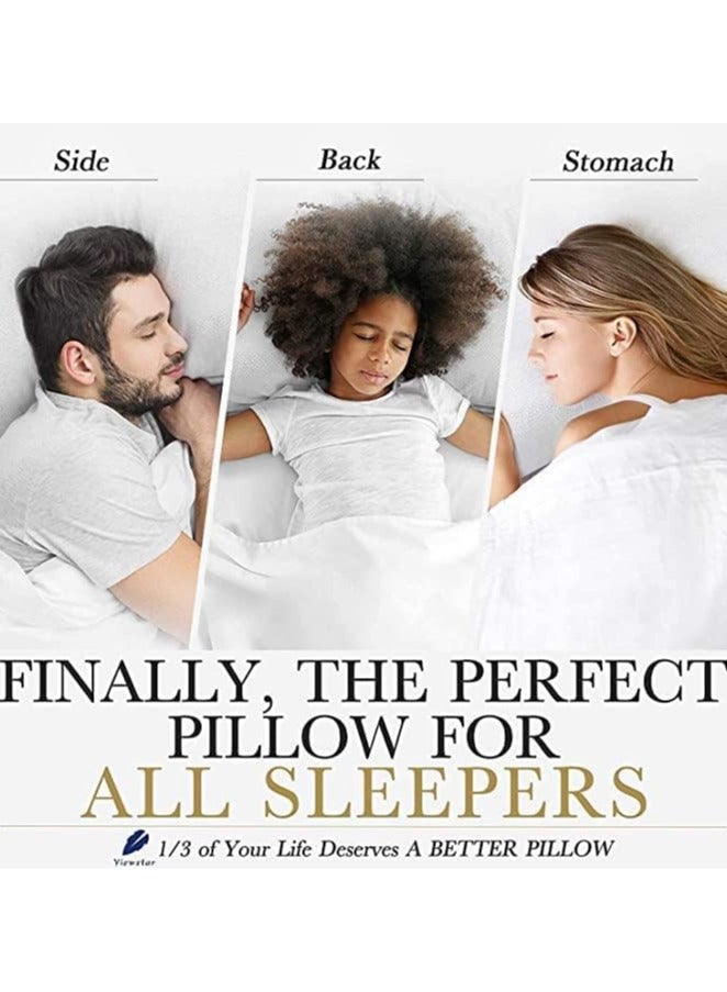 NOON HOME Premium Hypoallergenic Super Soft and Elastic Pillow for Ultimate Comfort and Support - Ideal for Neck Pain Relief and Allergies - Customizable for Back, Size 70×50cm (2-Pack) - Image 5