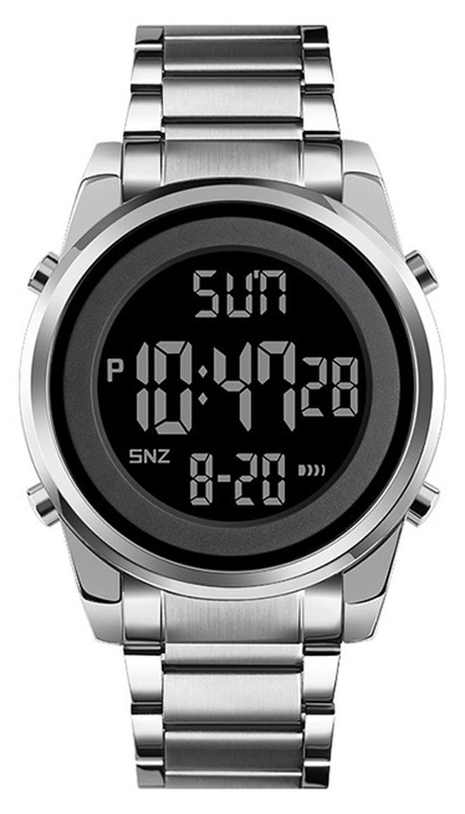 DIDA ساعة ديدا الرقمية للأعمال للرجال، سوار من الستانلس ستيل، مع توقيت ساعة توقيت باللون الفضي - Image 1