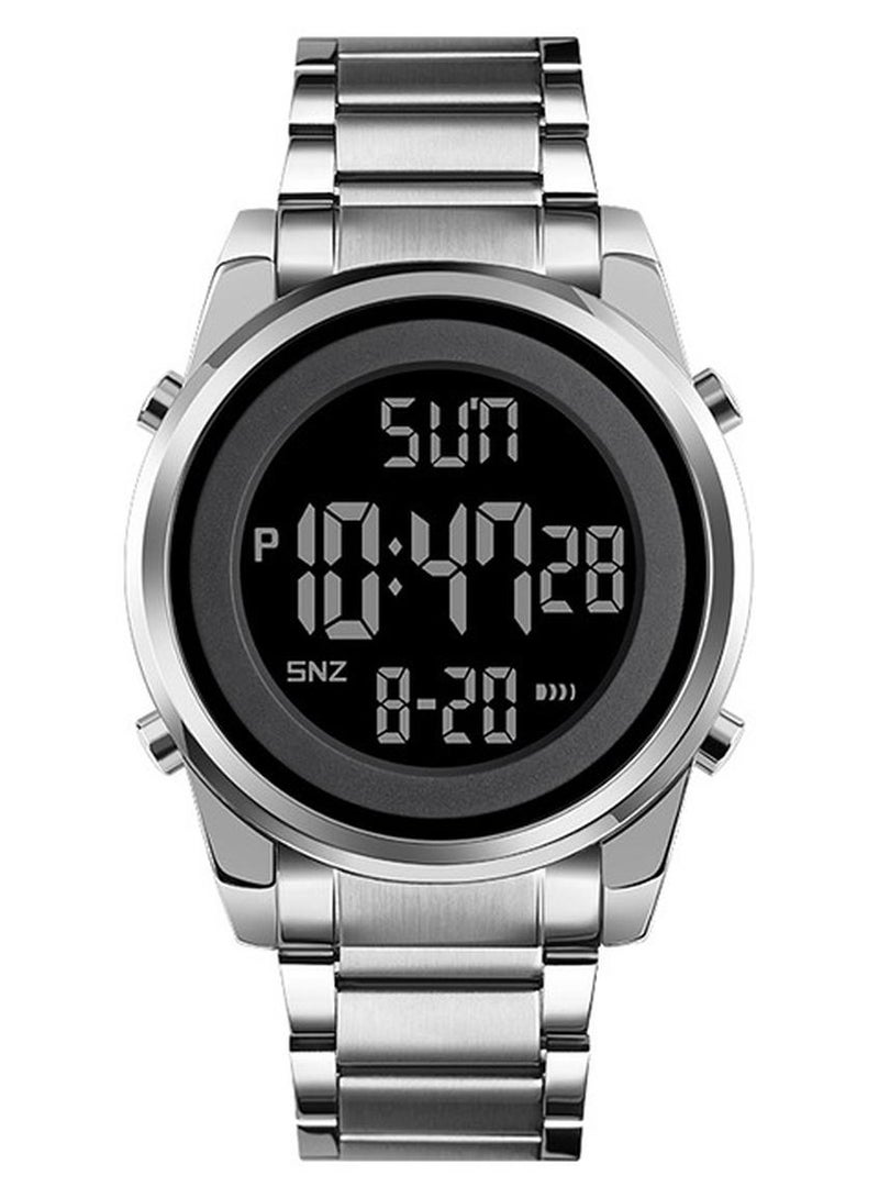 DIDA ساعة ديدا الرقمية للأعمال للرجال، سوار من الستانلس ستيل، مع توقيت ساعة توقيت باللون الفضي - Image 1