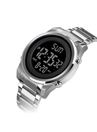 Men's Digital Business Watch Stainless Steel Watch Band With Stopwatch Timing  classic Silver - view 5
