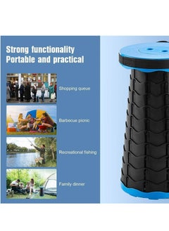 Generic Folding Stool Portable Plastic Seat Collapsible Stools Lightweight Retractable Telescopic Stool For Camping Hiking Fishing Golf BBQ Garden Traveling  - Image 5