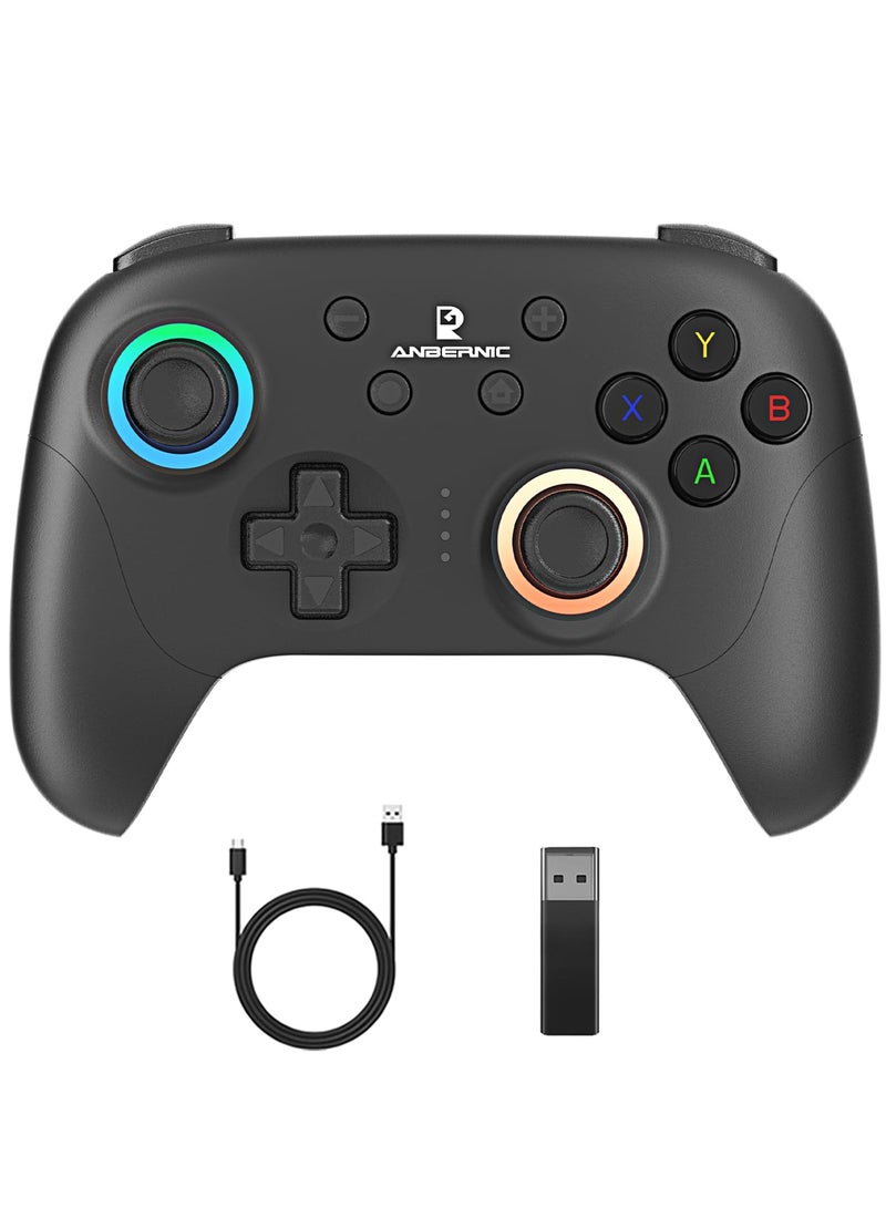 ANBERNIC  RG P01 Wireless Gaming Controller RG P01 Controllers Gamepad for PC Plug and Play Gaming Gamepad with Hall Effect/Triggers Joystick rg p01 Game Controller Switch/PC/Steam/Android/IOS(Black)