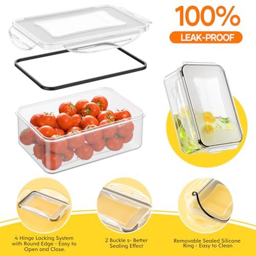 JSCARES 52 PCS Food Storage Containers with Lids Airtight (26 Lids & 26 Containers)- Reusable Plastic Leakproof Meal-Prep Container for Kitchen Storage Organization Microwave/Dishwasher Safe with Labels & Pen - Image 3