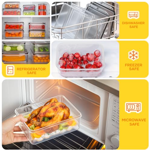 JSCARES 52 PCS Food Storage Containers with Lids Airtight (26 Lids & 26 Containers)- Reusable Plastic Leakproof Meal-Prep Container for Kitchen Storage Organization Microwave/Dishwasher Safe with Labels & Pen - Image 5