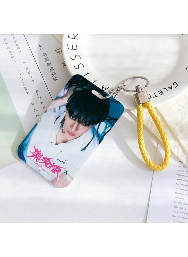 NIBEMINENT 1 - Piece STRAYKIDS Kpop Photo Card Holder Pendant Key Chain ID Badge Holder ID Card Holder Photo Card Protector for School ID Office ID Access Card for Women Girls