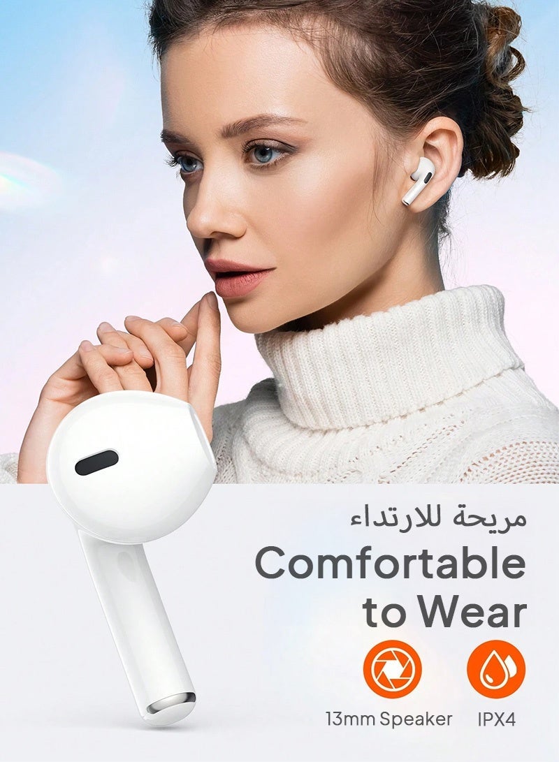 سماعات أذن ستيريو لاسلكية حقيقية عالية الدقة، سماعات أذن لاسلكية مزودة بخاصية إلغاء الضوضاء وميكروفون مدمج وسماعة رأس مقاومة للماء IPX4 للرياضة للنساء والفتيات وأفكار هداياسماعات أذن ستيريو لاسلكية حقيقية عالية الدقة، سماعات أذن لاسلكية مزودة بخاصية إلغاء الضوضاء وميكروفون مدمج وسماعة رأس مقاومة للماء IPX4 للرياضة للنساء والفتيات وأفكار هدايا - Image 4
