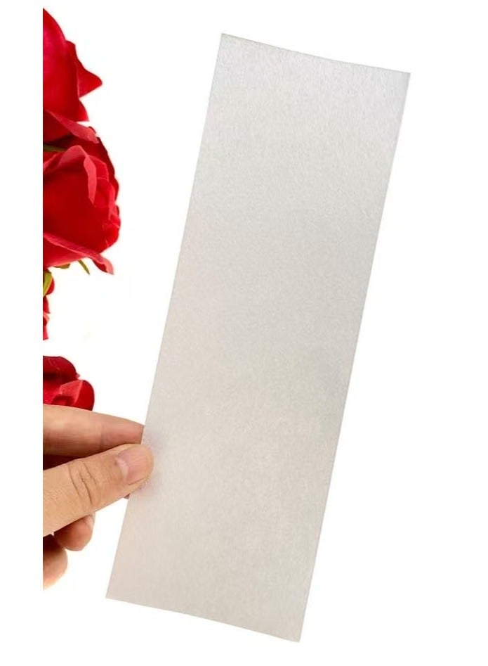 يوكا 100 قطعة مناديل شمعية احترافية مستطيلة بيضاء غير منسوجة لإزالة الشعر من الجسم والوجه، تجعل البشرة ناعمة، مناسبة لصالونات التجميل والاستخدام المنزلي. - Image 4