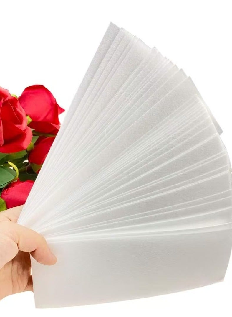 يوكا 100 قطعة مناديل شمعية احترافية مستطيلة بيضاء غير منسوجة لإزالة الشعر من الجسم والوجه، تجعل البشرة ناعمة، مناسبة لصالونات التجميل والاستخدام المنزلي. - Image 5