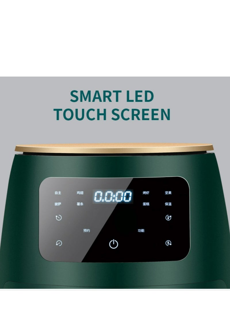 Smart Air Fryer - 4.5L Large Capacity - Automatic Electric Fryer - Screen Touch Control Panel - Auto Power Off - Intelligent Temperature Control - Non-stick Coating -  Oil-free Baking - Home Oven - 1400W