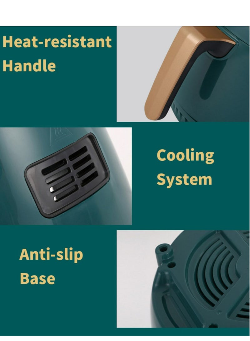 Smart Air Fryer - 4.5L Large Capacity - Automatic Electric Fryer - Screen Touch Control Panel - Auto Power Off - Intelligent Temperature Control - Non-stick Coating -  Oil-free Baking - Home Oven - 1400W