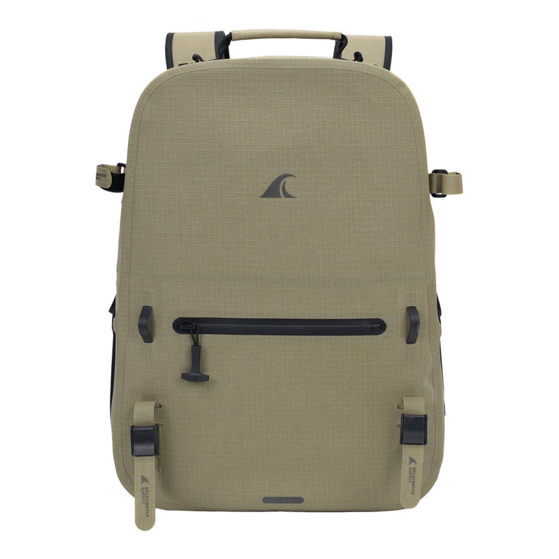 Breakwater Supply River Ute Waterproof IP68 Hunting Backpack Floating TPU Submersible Dry Bag with Padded Hip Belt and Airtight Zippers 20L River Ute 20L CORDURA Safari Tan - Image 2