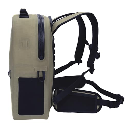 Breakwater Supply River Ute Waterproof IP68 Hunting Backpack Floating TPU Submersible Dry Bag with Padded Hip Belt and Airtight Zippers 20L River Ute 20L CORDURA Safari Tan - Image 3