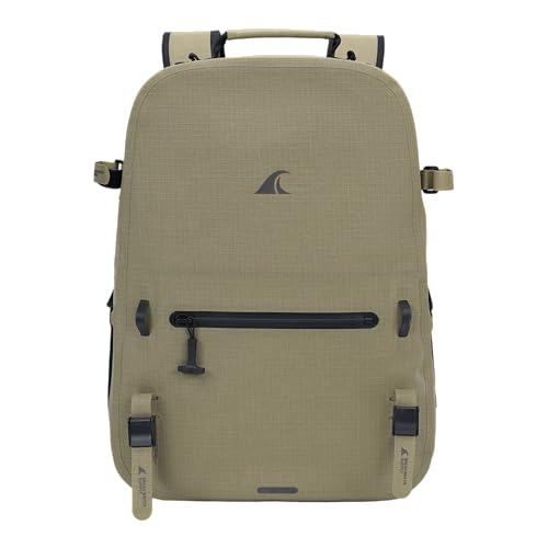 Breakwater Supply River Ute Waterproof IP68 Hunting Backpack Floating TPU Submersible Dry Bag with Padded Hip Belt and Airtight Zippers 20L River Ute 20L CORDURA Safari Tan - Image 1