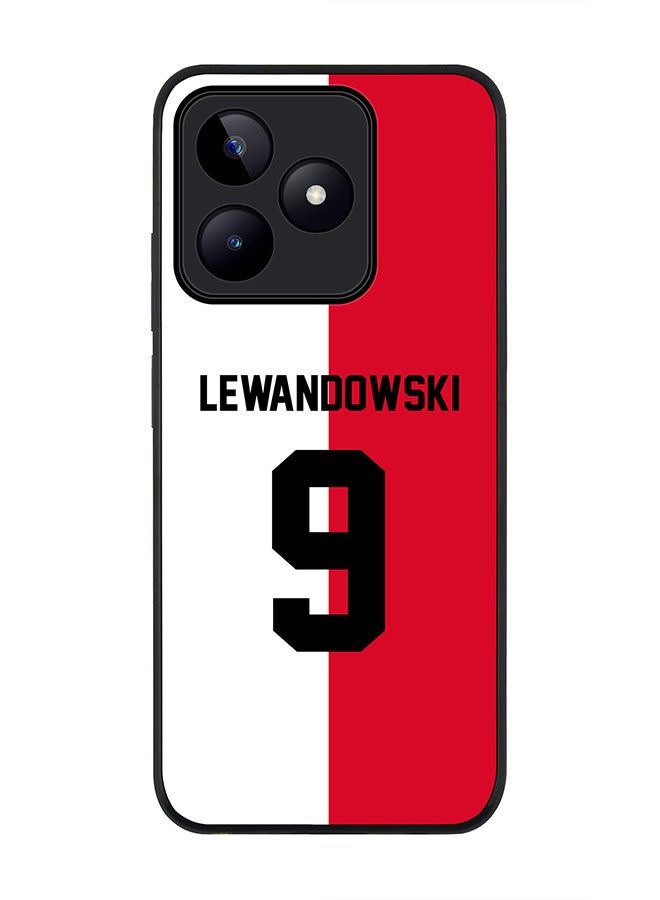 Stylizedd Rugged Black edge case for Realme C53, Slim fit Soft Case Flexible Thin Cover- Football Team-Poland, Player Name-Lewandowski - Image 1