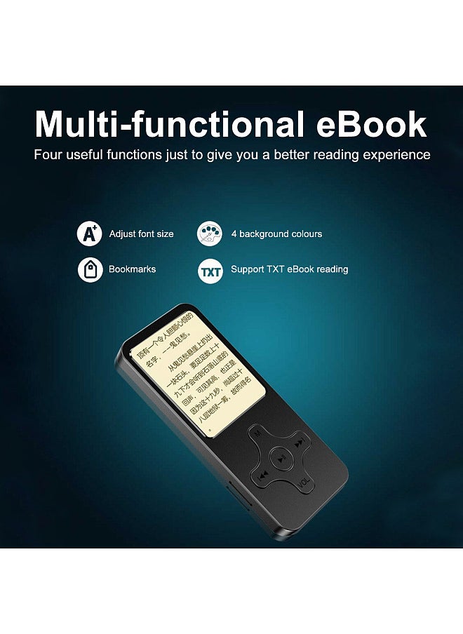 Generic - Mp3 Mp4 Player with BT4.0 Digital Screen with Speaker Portable HiFi Sound Student Player Walkman Player Digital Music Player with FM Radio Recorder E-book - Image 1