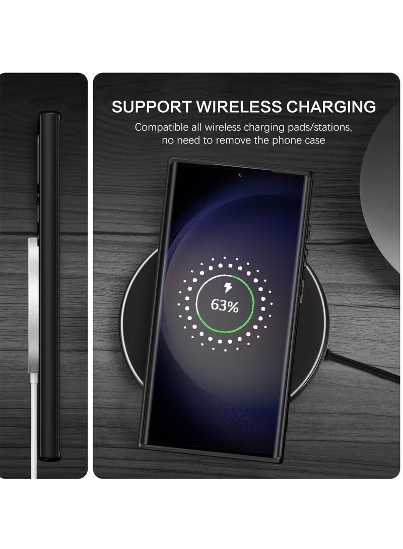 جيكومو غلاف هاتف سامسونج S24 Ultra، متوافق مع MagSafe، غلاف مقاوم للصدمات ذو ظهر شفاف نصفًا ومات (غير لمعان) ومغناطيسي، مزود بمغناطيس قوي، غلاف هاتف رفيع الشكل وموفر لحماية كاملة لـ Galaxy S24 Ultra 5G (اللون الأسود) - Image 4