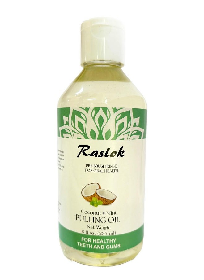 Raslok - Coconut Pulling Oil Natural Pulling Oil With Coconut & Peppermint For Oralcare Mouthwash Healthy Teeth & Gums (8 Fl.Oz. 237Ml) - Image 1