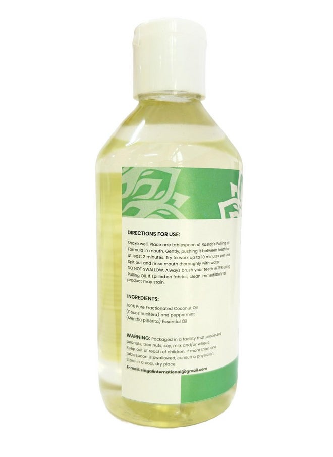 Raslok - Coconut Pulling Oil Natural Pulling Oil With Coconut & Peppermint For Oralcare Mouthwash Healthy Teeth & Gums (8 Fl.Oz. 237Ml) - Image 1