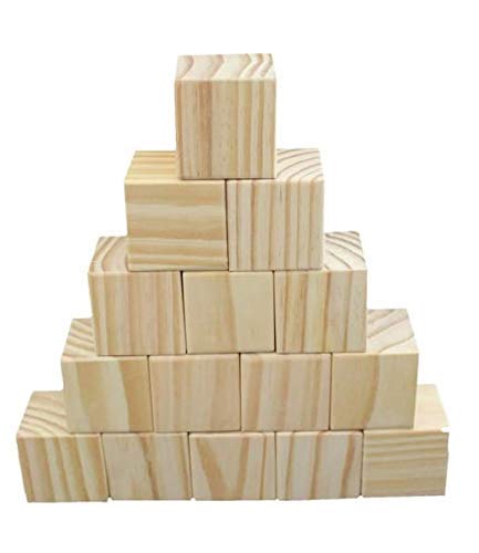 PRAVI Enterprise Wooden Blocks Square Cubes for Art Craft DIYFurnitureDecorationGaming etc 1X1X1 INCH 40 - Image 1