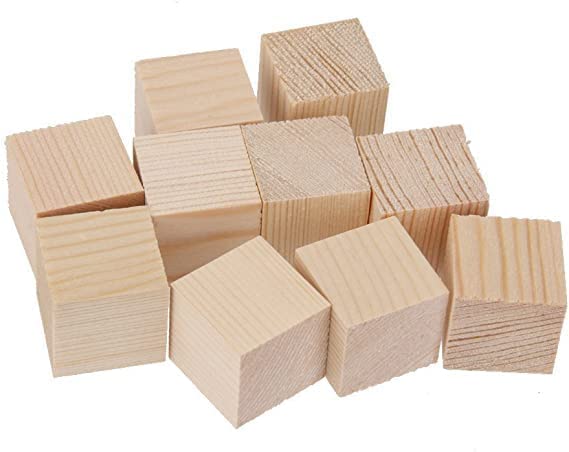 PRAVI Enterprise Wooden Blocks Square Cubes for Art Craft DIYFurnitureDecorationGaming etc 1X1X1 INCH 40 - Image 3