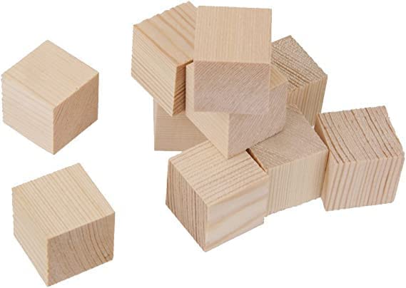 PRAVI Enterprise Wooden Blocks Square Cubes for Art Craft DIYFurnitureDecorationGaming etc 1X1X1 INCH 40 - Image 4