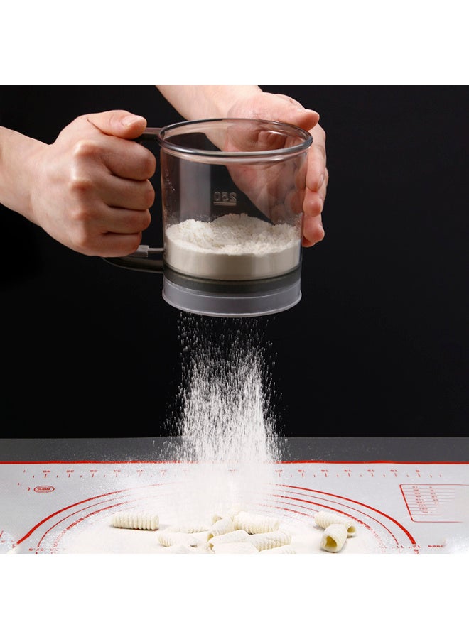 Flour Sieve Hand-held Semi-automatic Filter Flour Artifact Baking Special Sieve Household Kitchen Ultra-fine Filter Cup Mesh-Specifications:Semi-automatic Flour Sieve (single Layer)-PP Bag  - Image 5