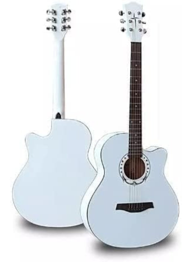 Megarya 38 Inch Acoustic White Guitar - Image 1