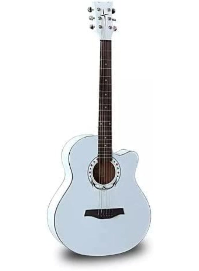 Megarya 38 Inch Acoustic White Guitar - Image 2